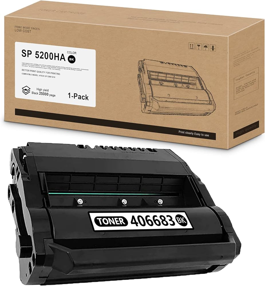 Ricoh SP 5200HA Black Toner Cartridge, 406683