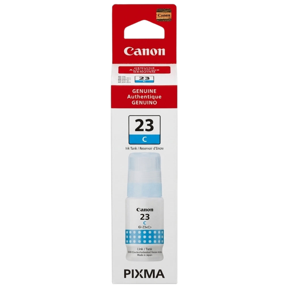 New, Pre-owned, Original Canon GI-23 High Yield Cyan Ink Bottle, 4670C001