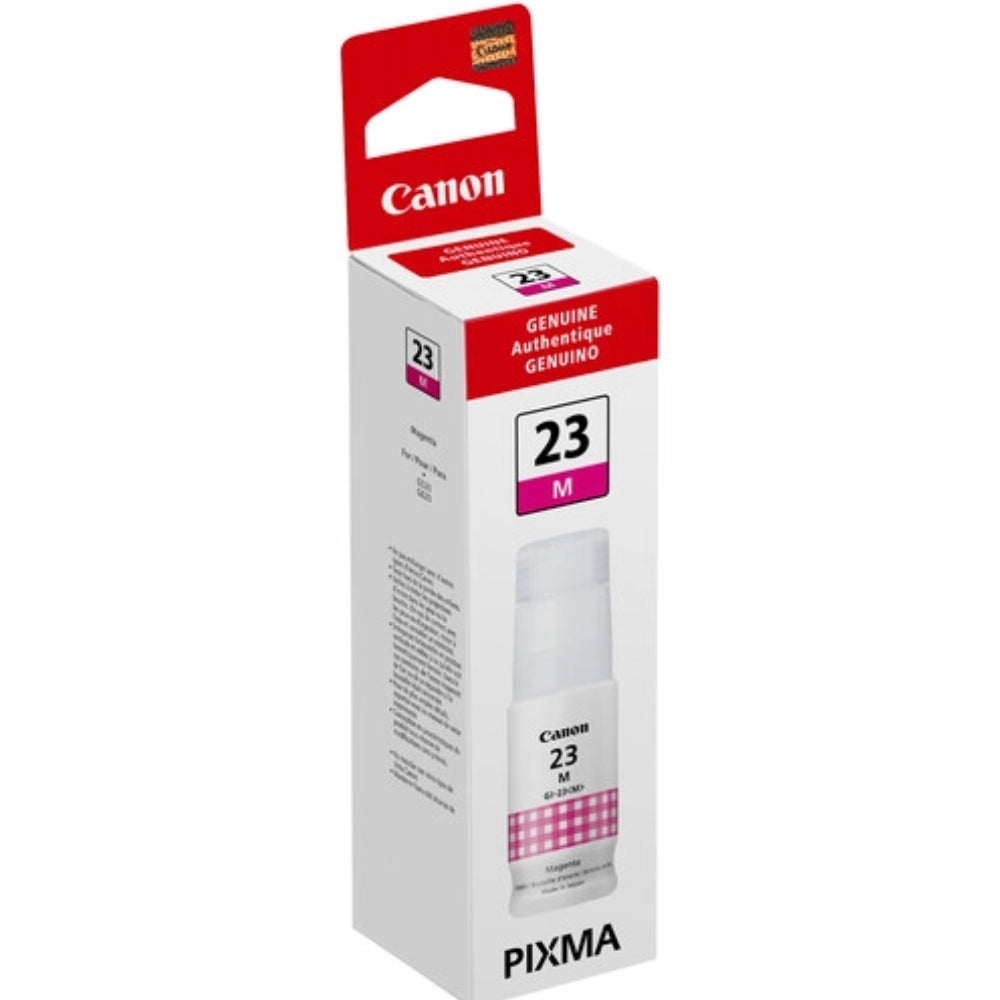 New, Pre-owned, Original Canon GI-23 High Yield Magenta Ink Bottle, 4678C001