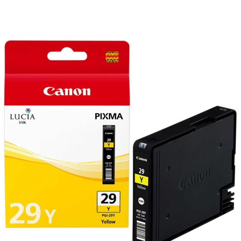 New, Pre-owned, Original Canon PGI-29 Standard Yield Yellow Ink Cartridge, 4875B001