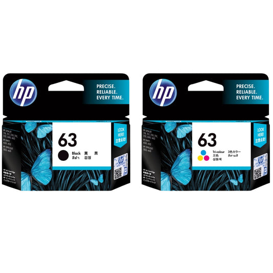 New, Pre-Owned - High Yield HP 63 Black and Tri-Color Ink Cartridge