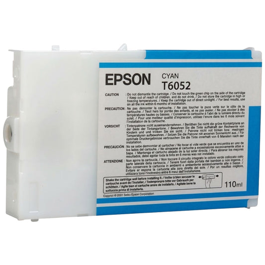 New, Pre-Owned - Epson T6052 Cyan Ink Cartridge, T605200