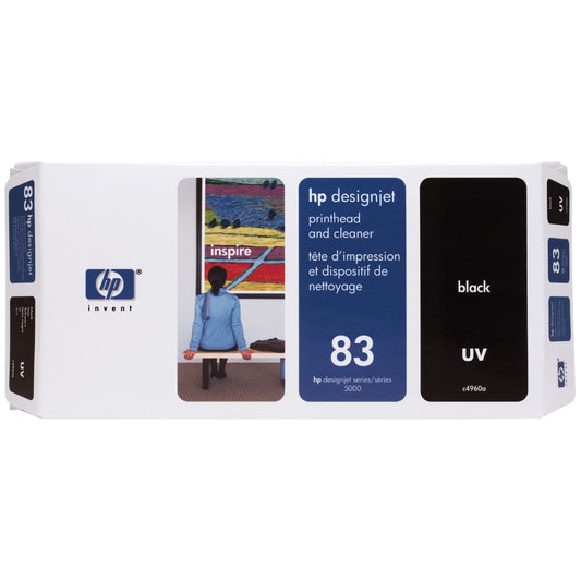 New, Pre-Owned - HP 83 Black DesignJet UV Printhead and Printhead Cleaner, C4960A