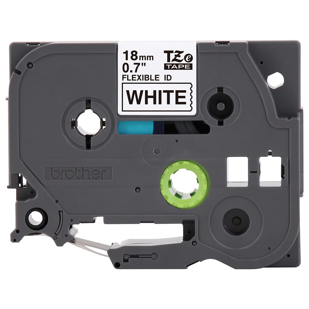 Original Brother P-Touch TZe-FX241, ~3/4" (0.7") Black on White Flexible Cable/Wire Laminated Tape