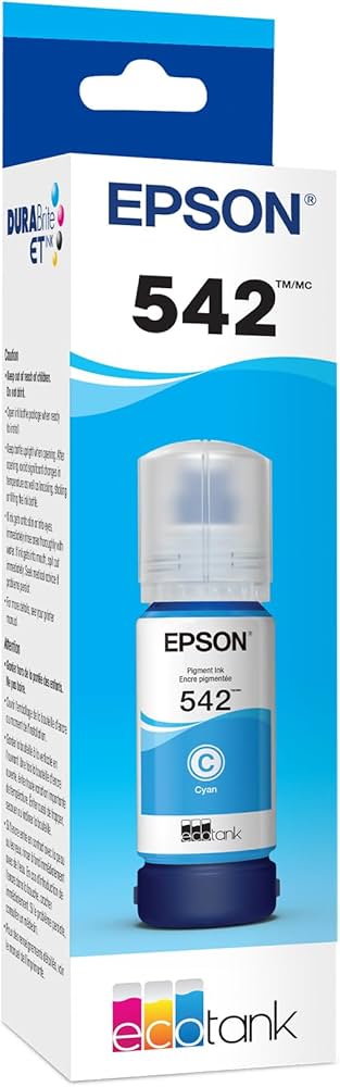 Genuine Epson T542 70ml Standard Yield Cyan Ink Bottle