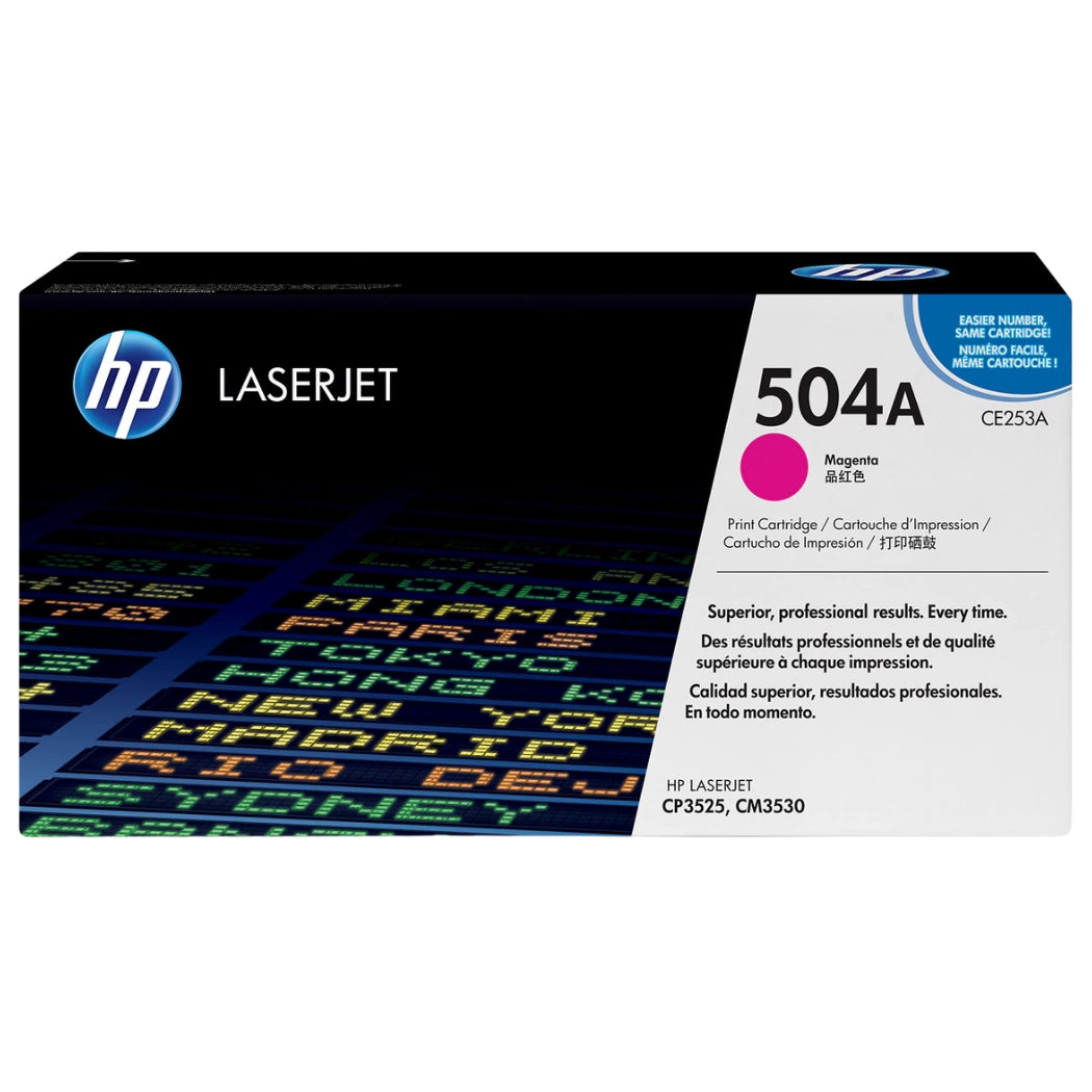 New, Pre-Owned - HP 504A Standard Yield Magenta LaserJet Toner Cartridge, CE253A