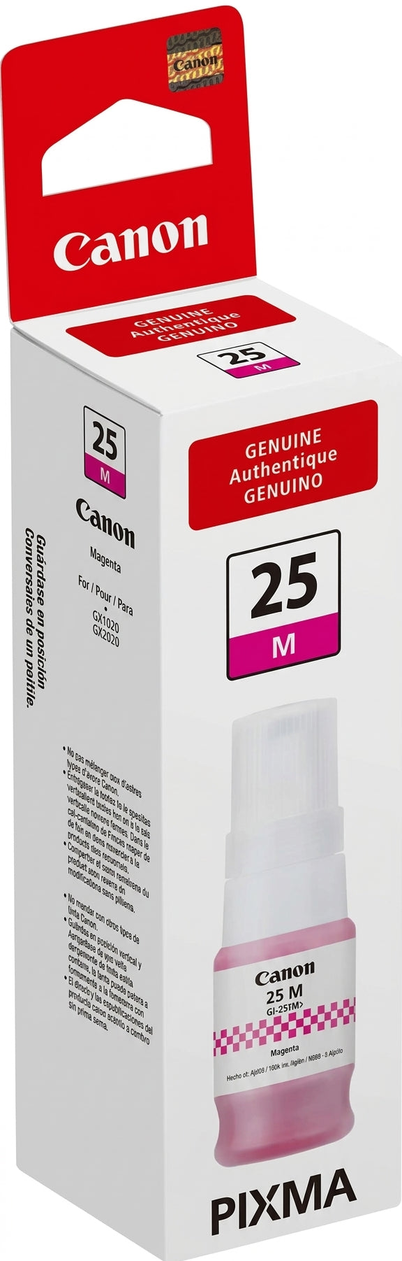 New, Pre-owned, Original Canon GI-25 High Yield Magenta Ink Bottle, 6278C001