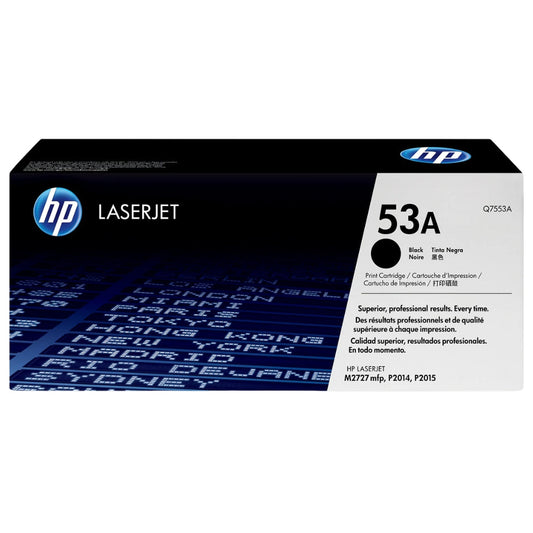 New, Pre-Owned - HP 53A Standard Yield Black LaserJet Toner Cartridge, Q7553A