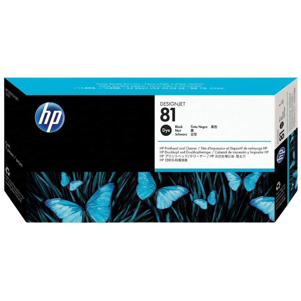 New, Pre-Owned - HP 81 (C4950A) Black Printhead and Printhead Cleaner