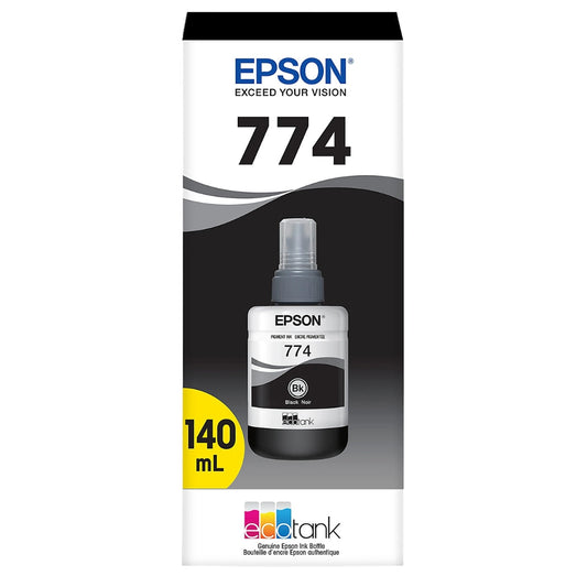 New, Pre-Owned - Epson 774 Black Ink Bottle, T774120-S