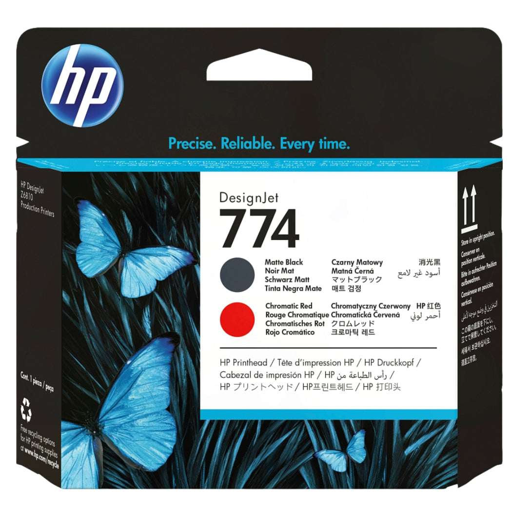 New, Pre-Owned - HP 774 Matte Black/Chromatic Red DesignJet Printhead, P2V97A
