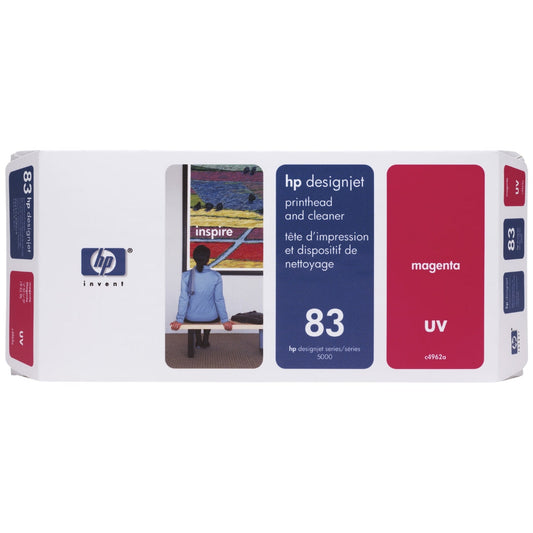 New, Pre-Owned - HP 83 Magenta DesignJet UV Printhead and Printhead Cleaner, C4962A
