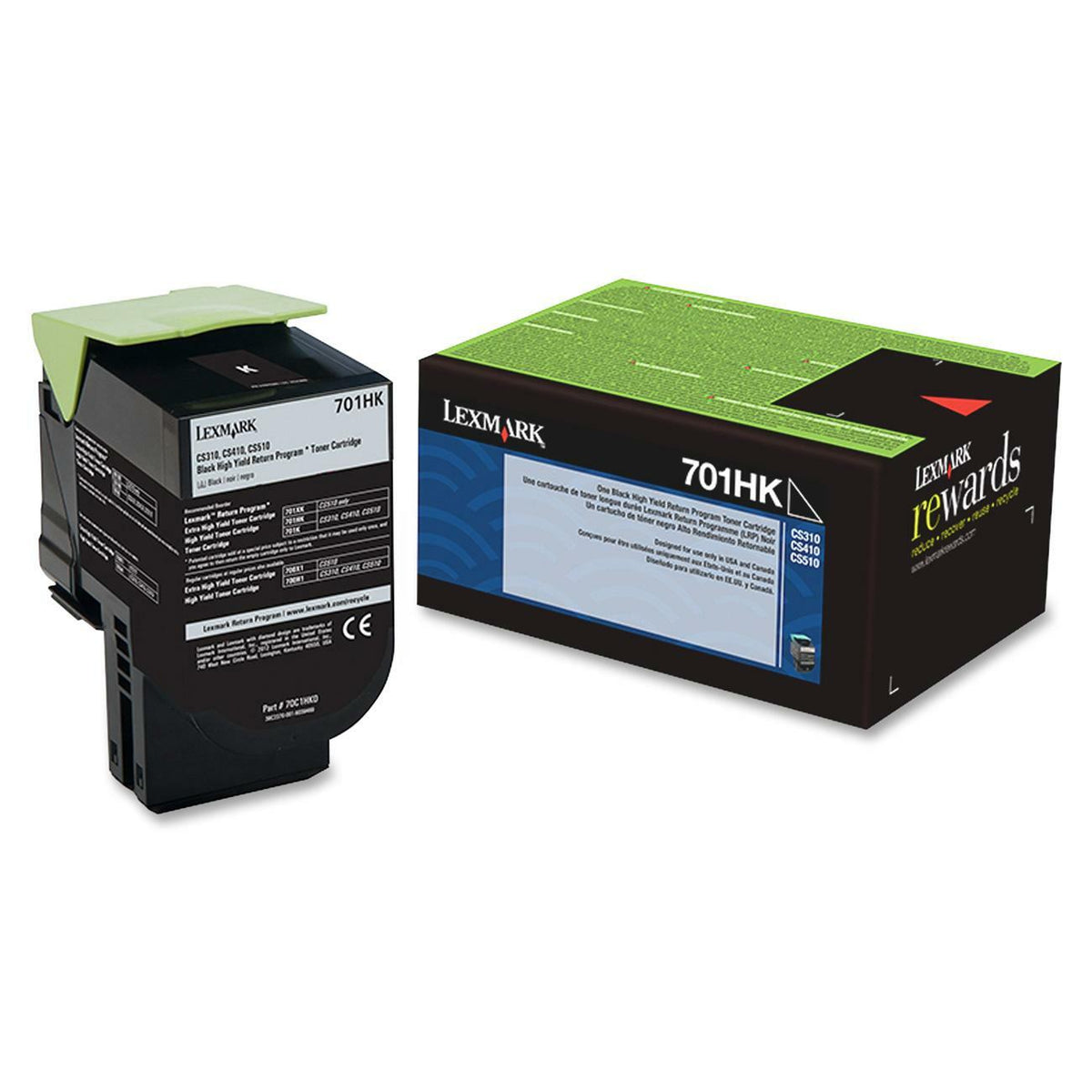 New, Pre-Owned - Lexmark CS310, CS/CX410, 510 High Yield  Black Toner Cartridge, 701HK