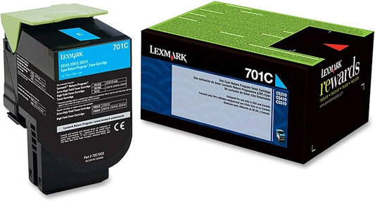 Orignal Lexmark 701C Standard Yield Cyan Toner Cartridge
