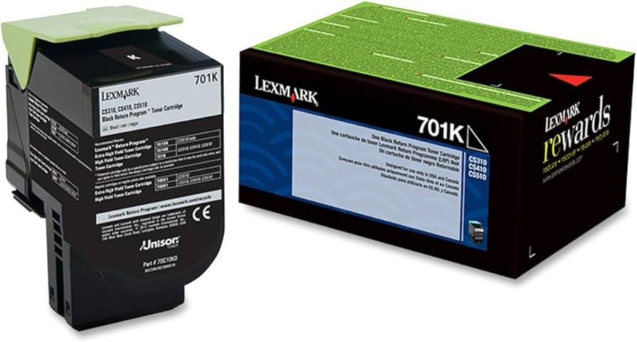 Orignal Lexmark 701K Standard Yield Black Toner Cartridge