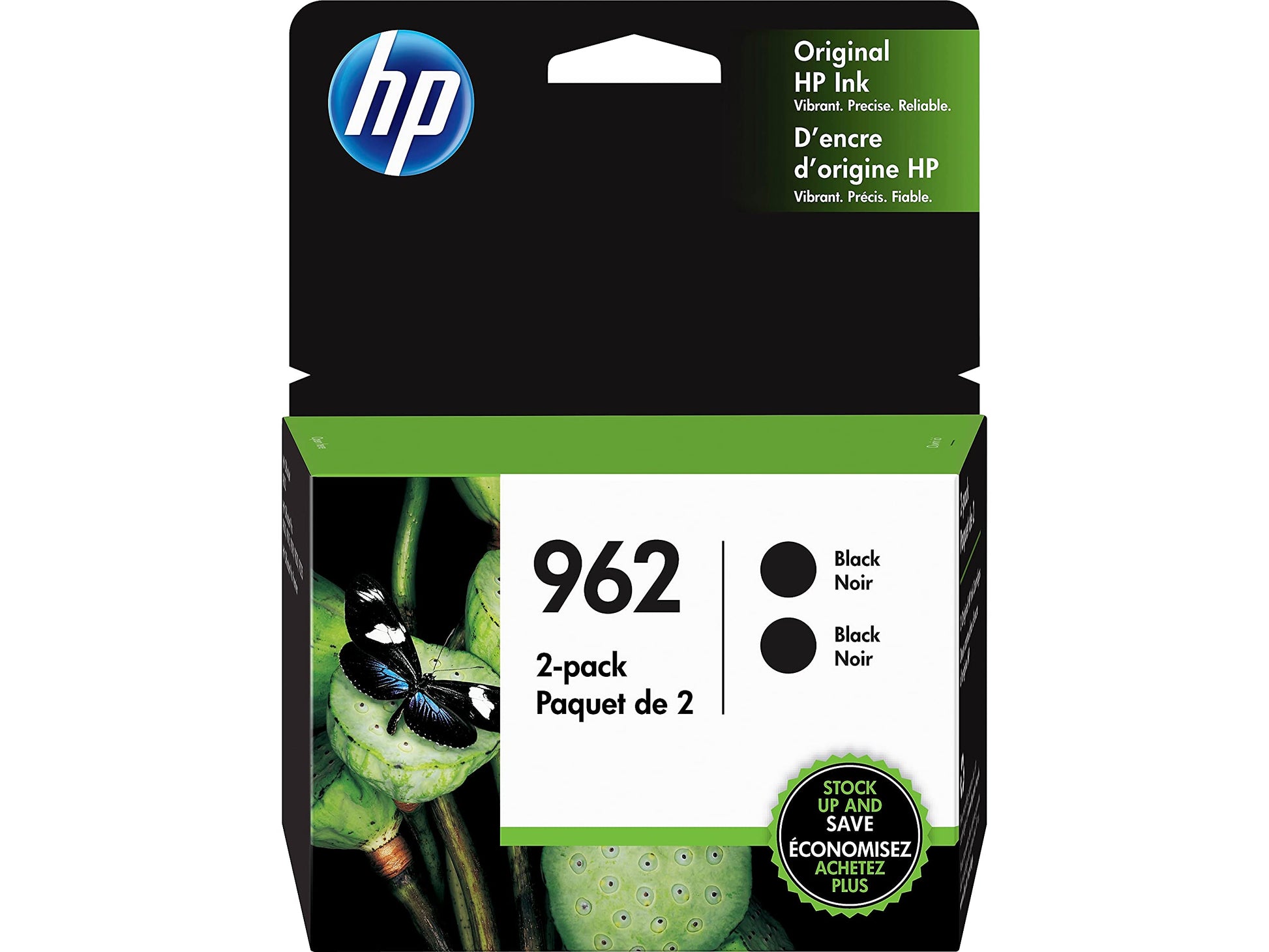 Original HP 962 (3HZ99AN) Black Ink Cartridge- Twin Pack