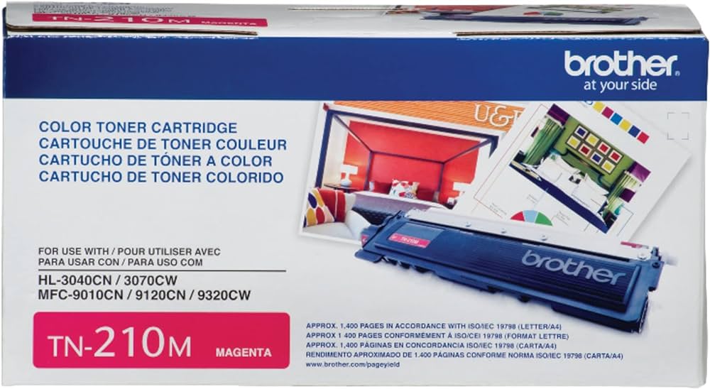 Brother TN-210M High Yield Magenta Laser Toner Cartridge, TN210M