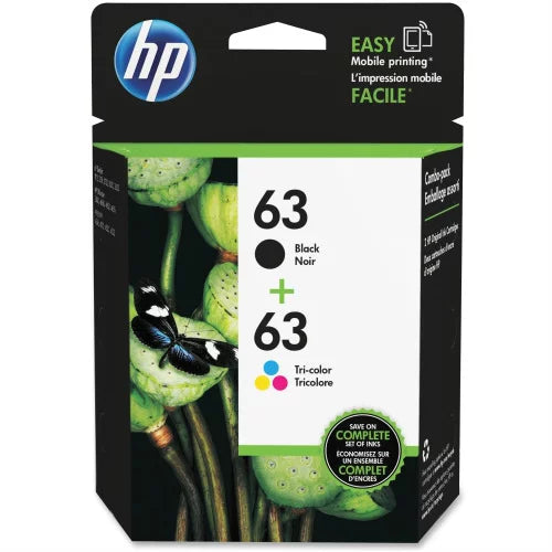 Original High Yield HP 63 Black and Tri-Color Ink Cartridge