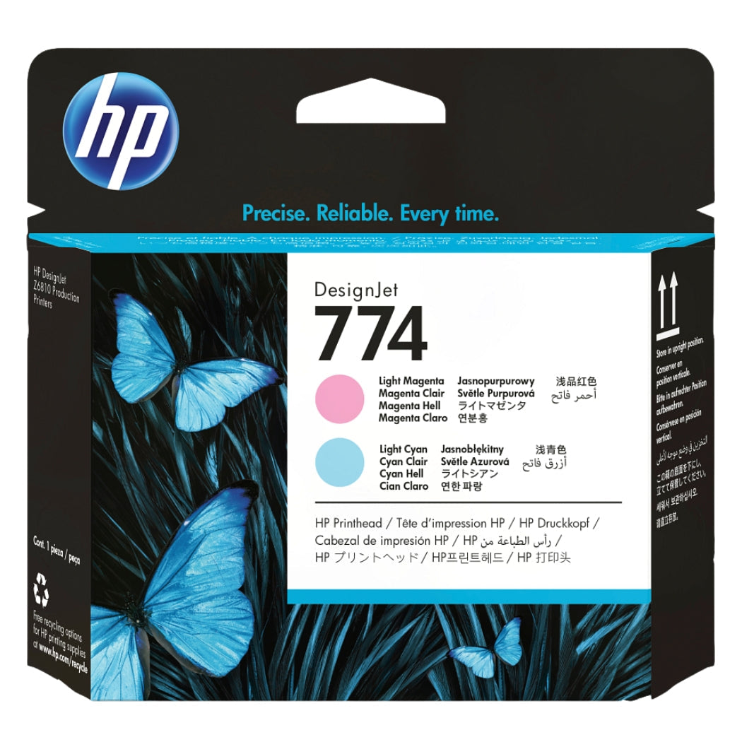 New, Pre-Owned - HP 774 Light Magenta & Light Cyan DesignJet Printhead, P2V98A