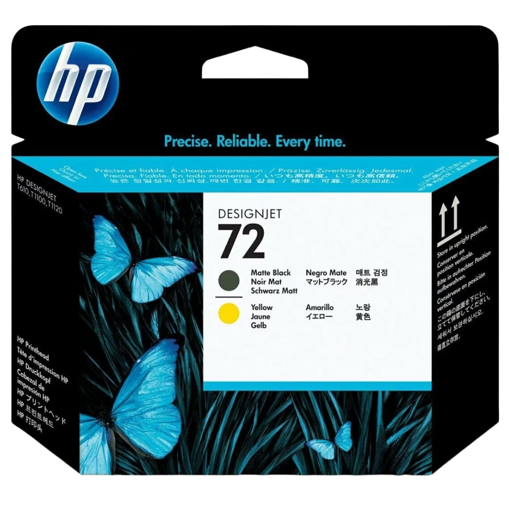 New, Pre-Owned - HP 72 (C9384A) Matte Black and Yellow DesignJet Printhead