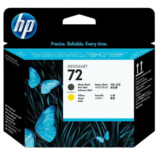 New, Pre-Owned - HP 72 (C9384A) Matte Black and Yellow DesignJet Printhead