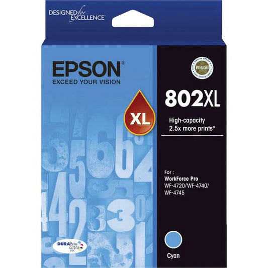 Original Epson T802XL High Yield Cyan Ink Cartridge