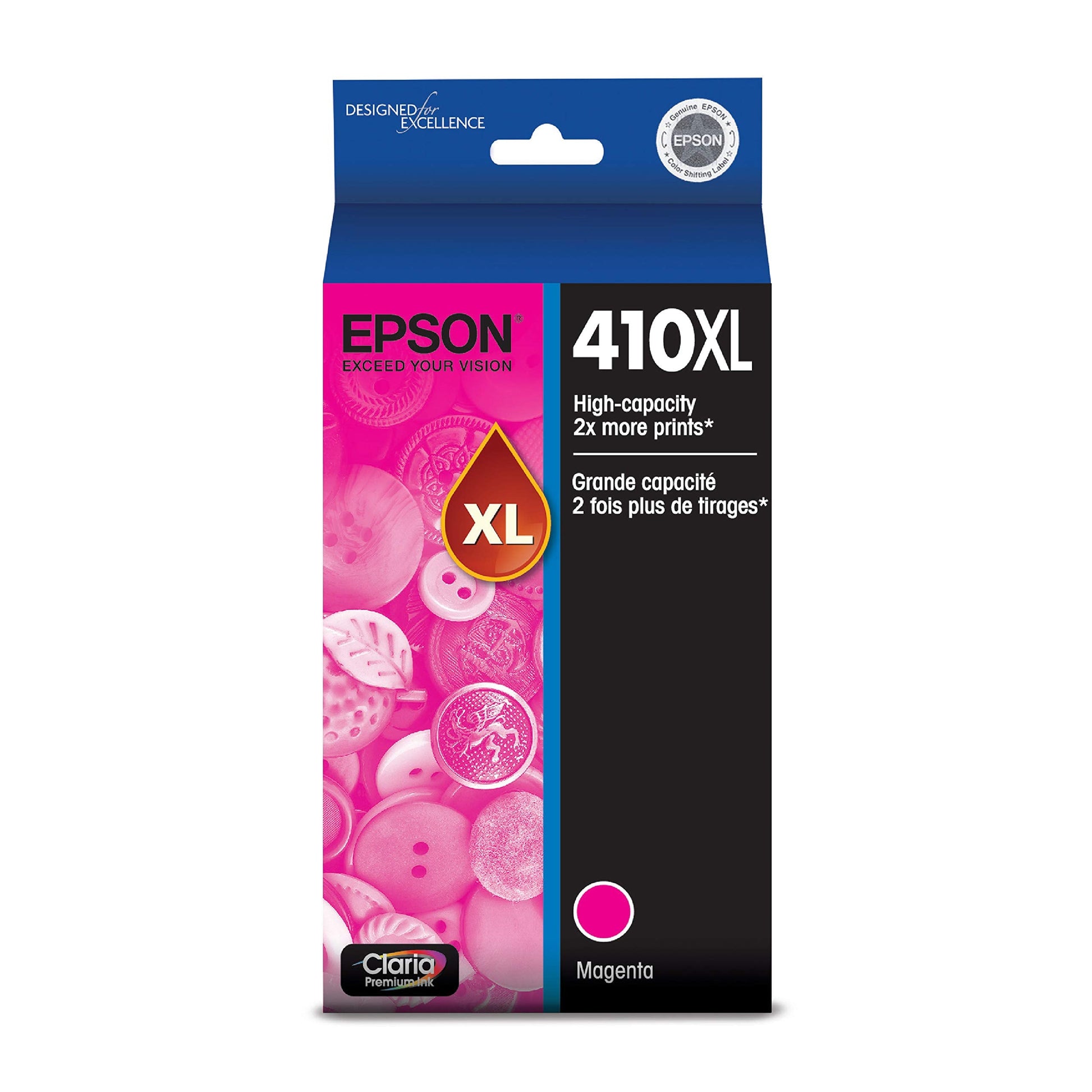 Epson 410XL Claria Premium High-Yield Magenta Ink Cartridge, T410XL