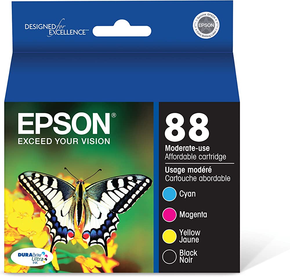 Original EPSON 88 Black, Cyan, Magenta and Yellow Ink Cartridge