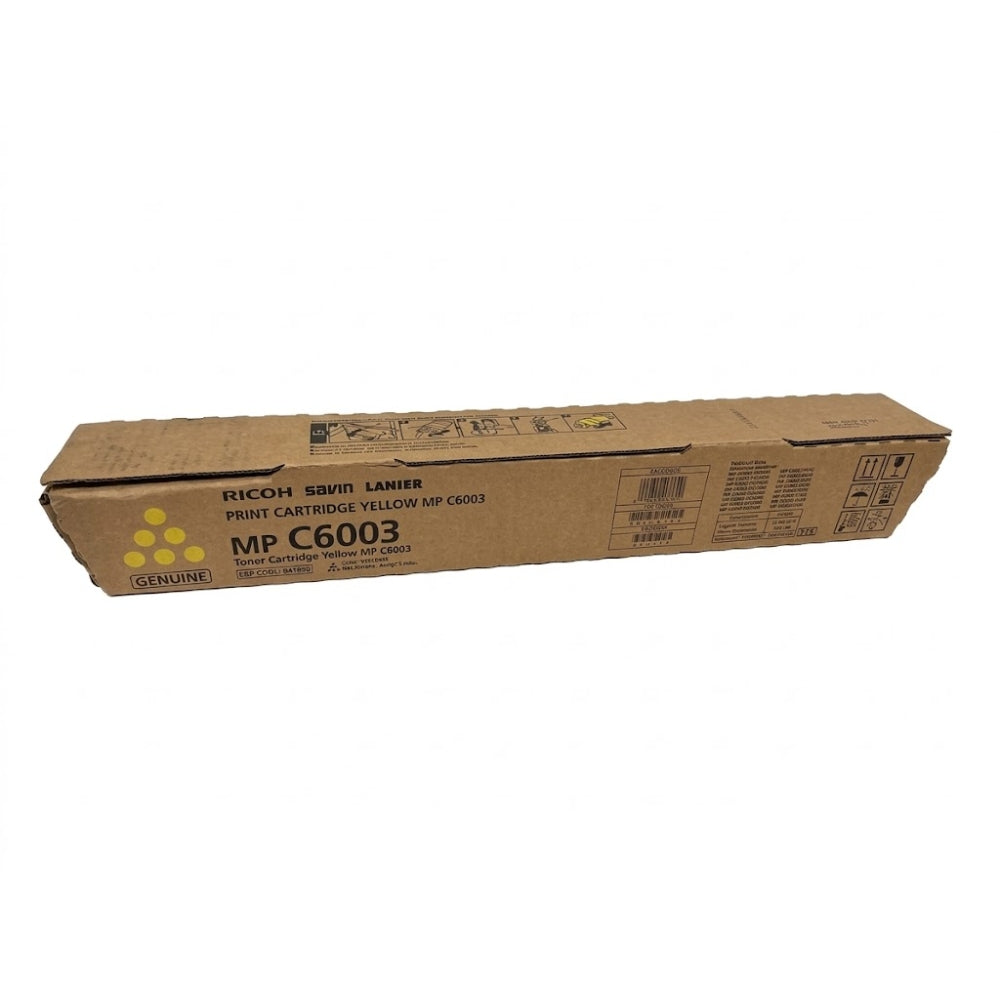 New, Pre-Owned, Original Ricoh MP C6003 Standard Yield Yellow Toner Cartridge, 841850