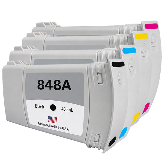 US Remanufactured for HP 848A BCMY Ink Cartridge-4-Pack