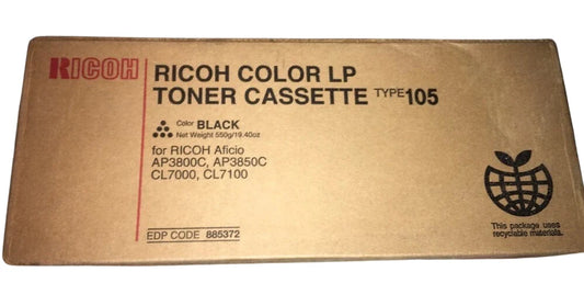 Original Ricoh COLORLP TYPE105 Standard Yield Black Toner Cartridge