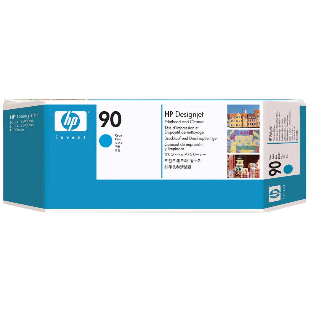 New, Pre-Owned - HP 90 (C5055A) Cyan Printhead and Cleaner Cartridge