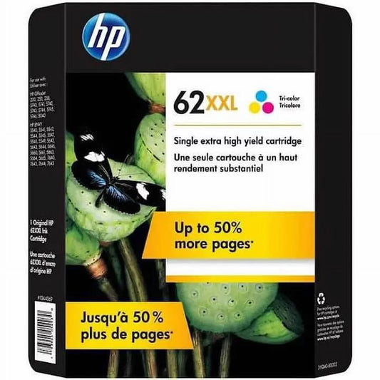 HP 62XXL (3YQ40A) Extra High Yield Tri-Color Ink Cartridge