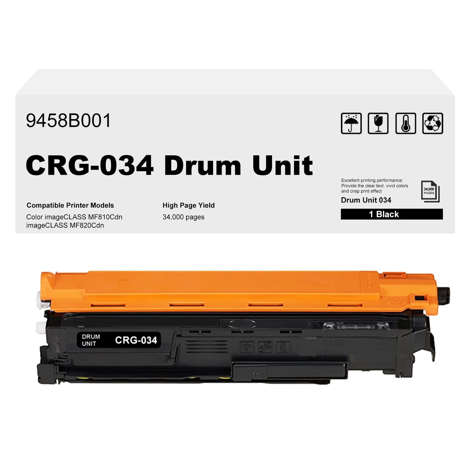 New, Pre-Owned - Canon CRG-034 High-Yield Drum Unit Cartridge, 9458B001
