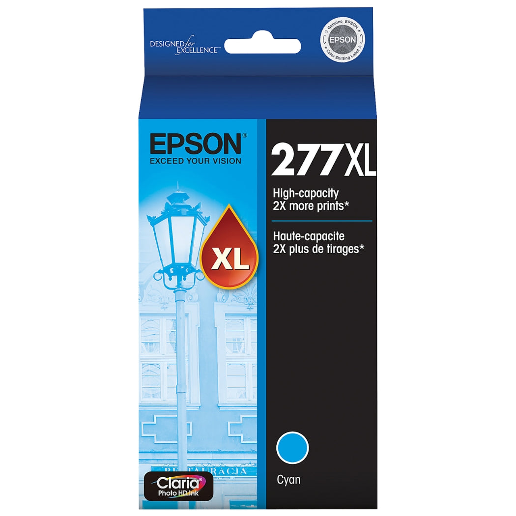 New, Pre-Owned - Epson 277XL High-Yield Cyan Inkjet Cartridge,Â T277XL220-S
