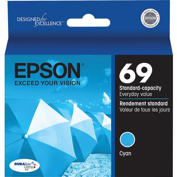 New Genuine Epson 69 Cyan Ink Cartridge