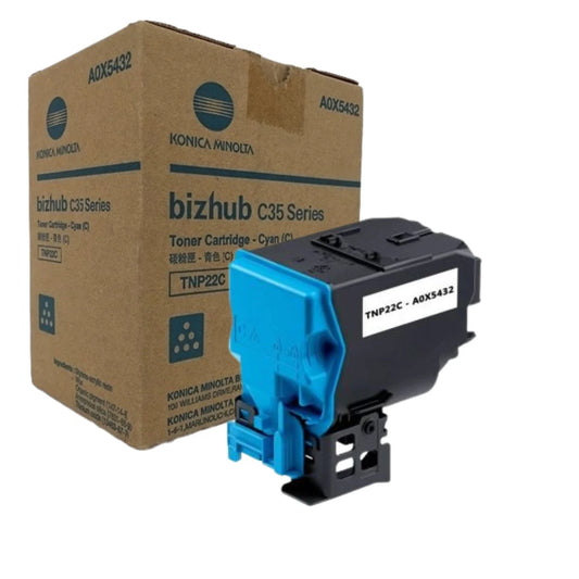 Original Konica Minolta TNP22C Standard Yield Cyan Toner Cartridge