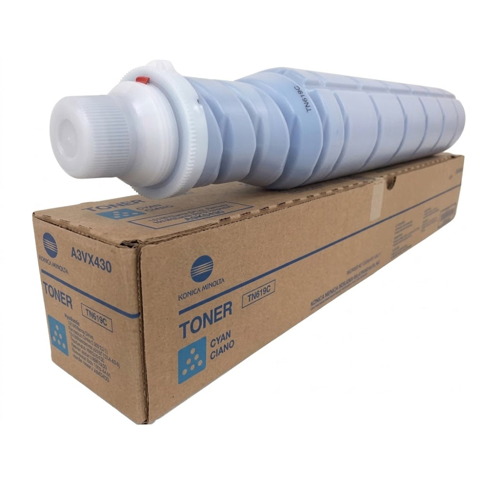 Original Konica Minolta TN619C High Yield Cyan Toner Cartridge, A3VX430