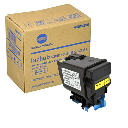 Original Konica Minolta TNP49Y High Yield Yellow Toner Cartridge