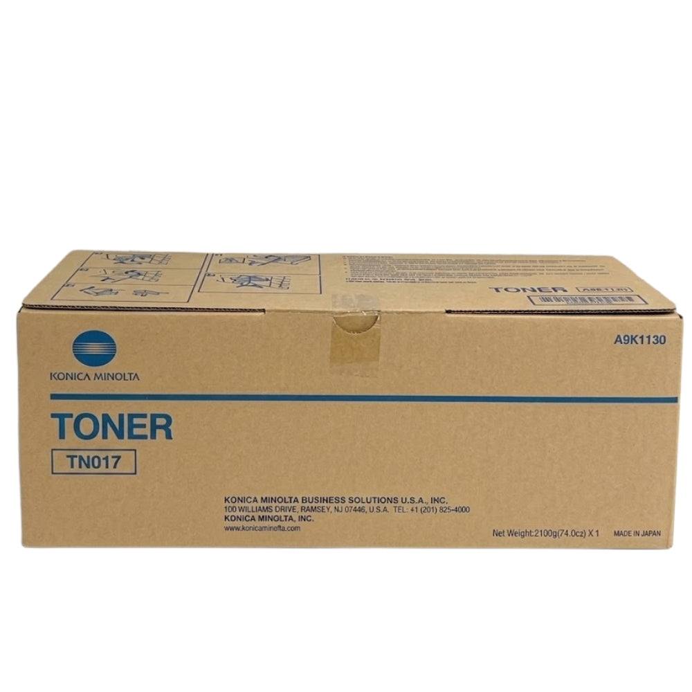 Original Konica Minolta TN017H High Yield Black Toner Cartridge, A9K113A