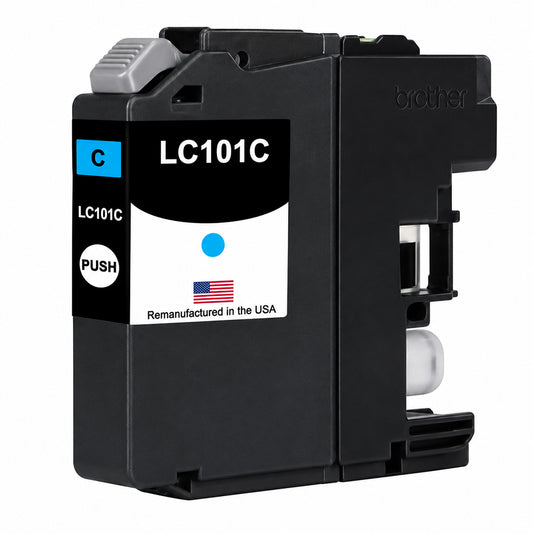 U.S. Remanufactured for Brother LC101XLC Cyan Ink Cartridge