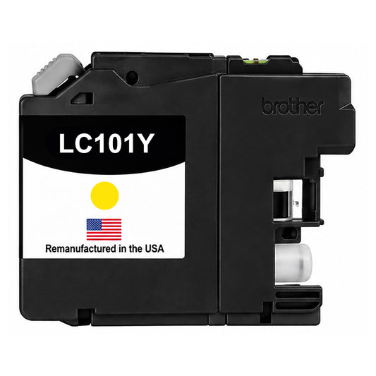 U.S. Remanufactured for Brother LC101XLY Yellow Ink Cartridge