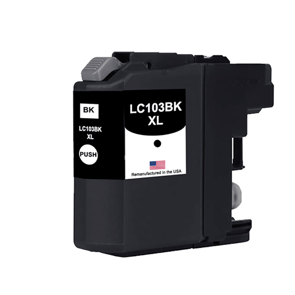 U.S. Remanufactured for Brother LC103XLBK High Yield Black Ink Cartridge