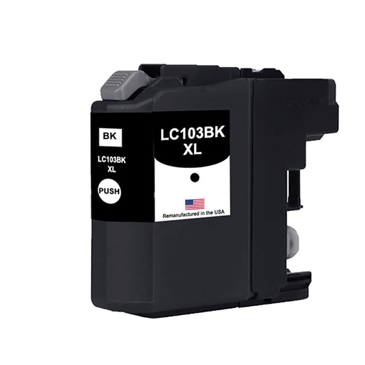 U.S. Remanufactured for Brother LC103BK XL High Yield Black Ink Cartridge