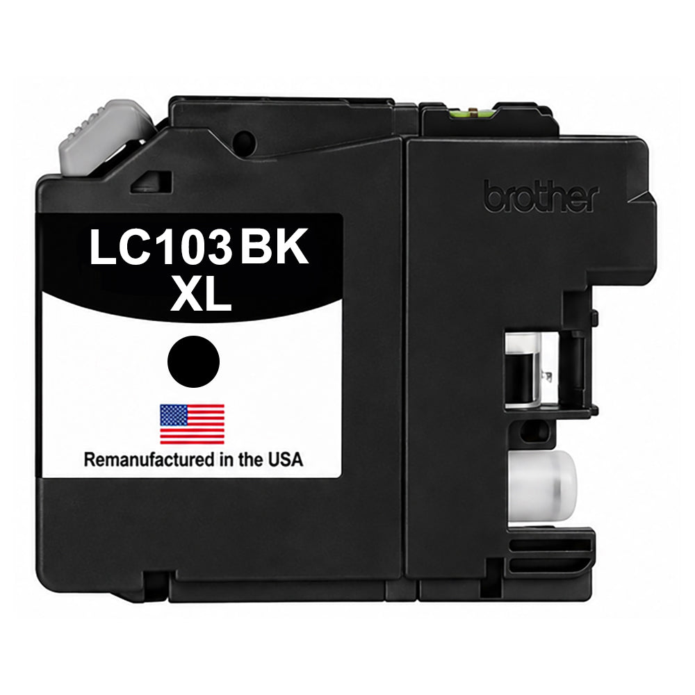 U.S. Remanufactured for Brother LC103XLBK High Yield Black Ink Cartridge