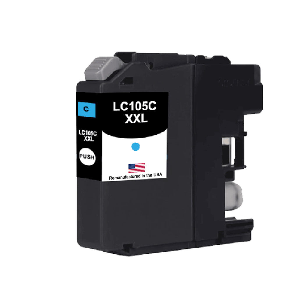 U.S. Remanufactured for Brother LC105XXLC Super High Yield Cyan Ink Cartridge