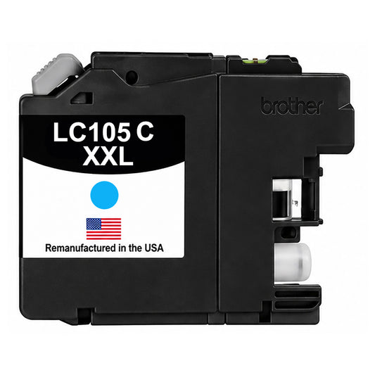 U.S. Remanufactured for Brother LC105XXLC Super High Yield Cyan Ink Cartridge