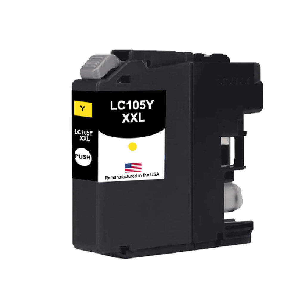 U.S. Remanufactured for Brother LC105XXLY Super High Yield Yellow Ink Cartridge