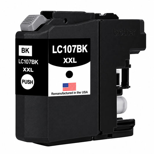 U.S. Remanufactured for Brother LC107XXLBK Super High Yield Black Ink Cartridge