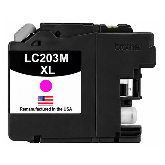 U.S. Remanufactured for Brother LC203XLM High Yield Magenta Ink Cartridge